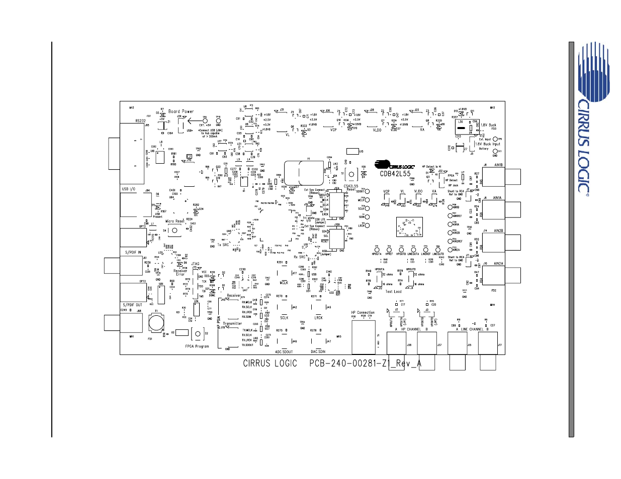 9 cdb42l55 layout | Cirrus Logic CDB42L55 User Manual | Page 30 / 36