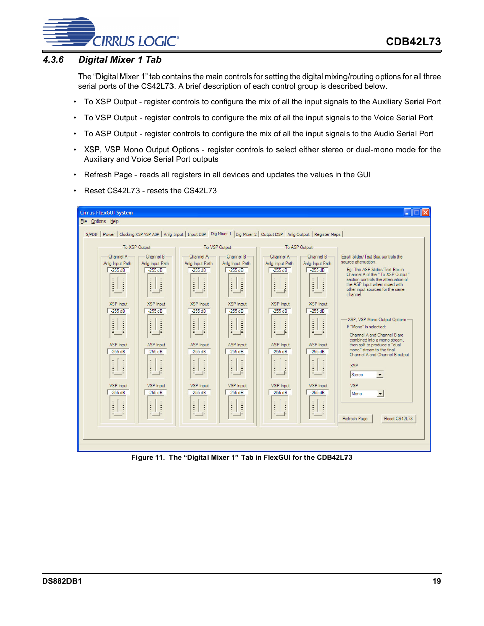 6 digital mixer 1 tab, Cdb42l73 | Cirrus Logic CDB42L73 User Manual | Page 19 / 36