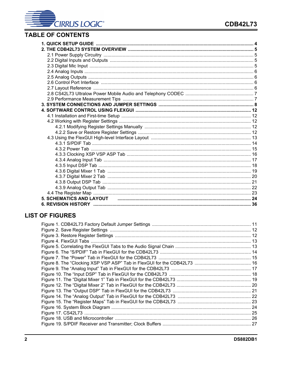 Cirrus Logic CDB42L73 User Manual | Page 2 / 36