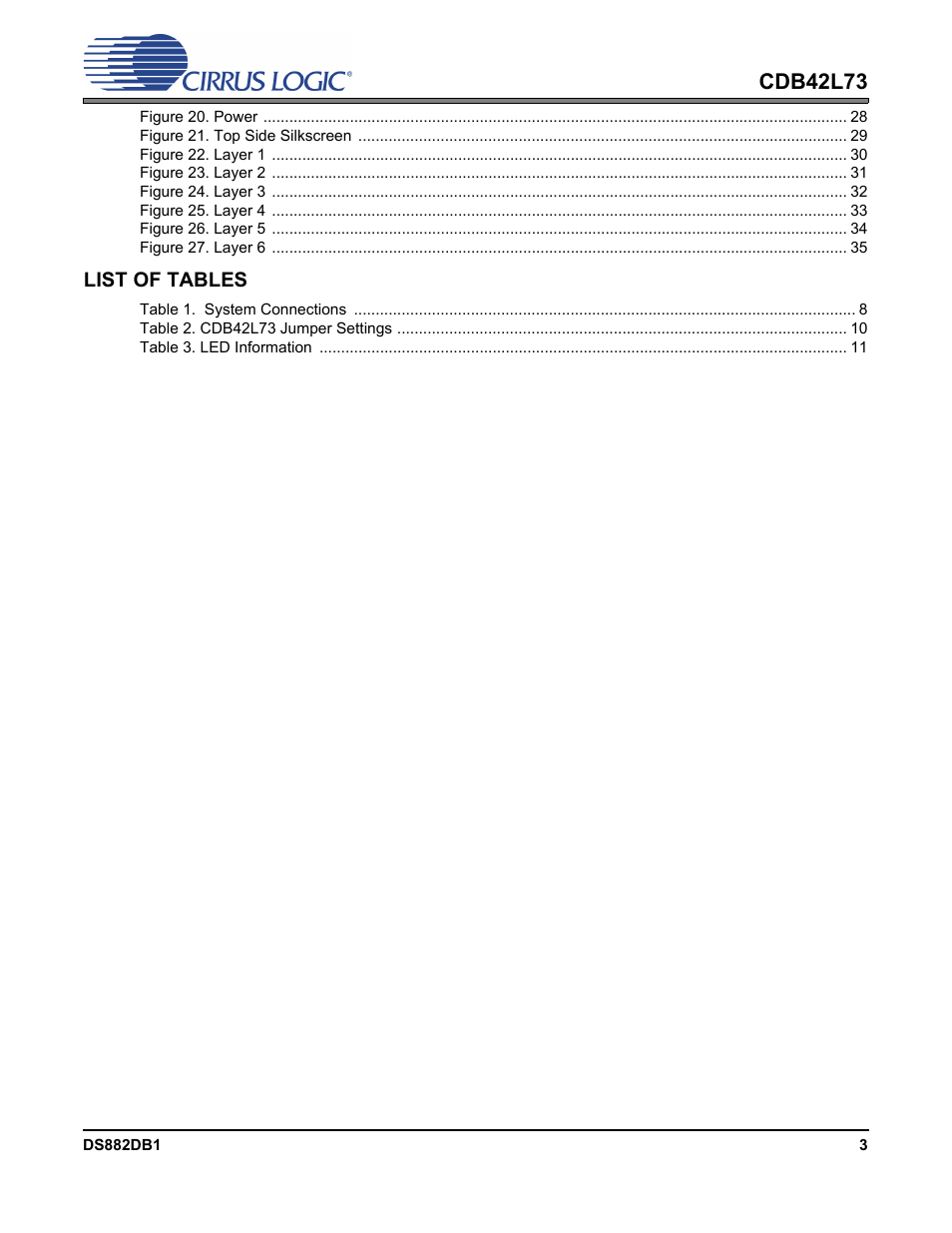 Cdb42l73 | Cirrus Logic CDB42L73 User Manual | Page 3 / 36