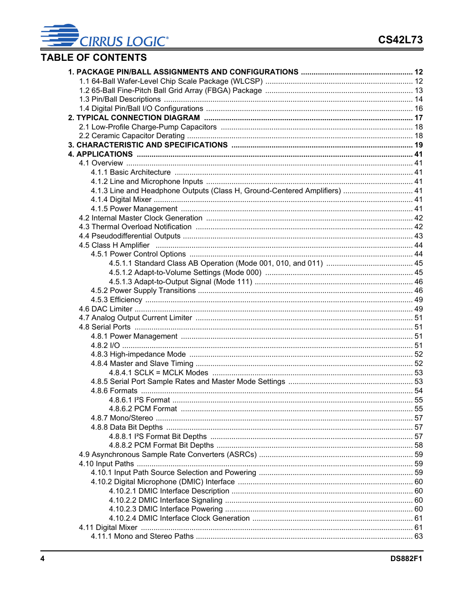 Cirrus Logic CS42L73 User Manual | Page 4 / 139
