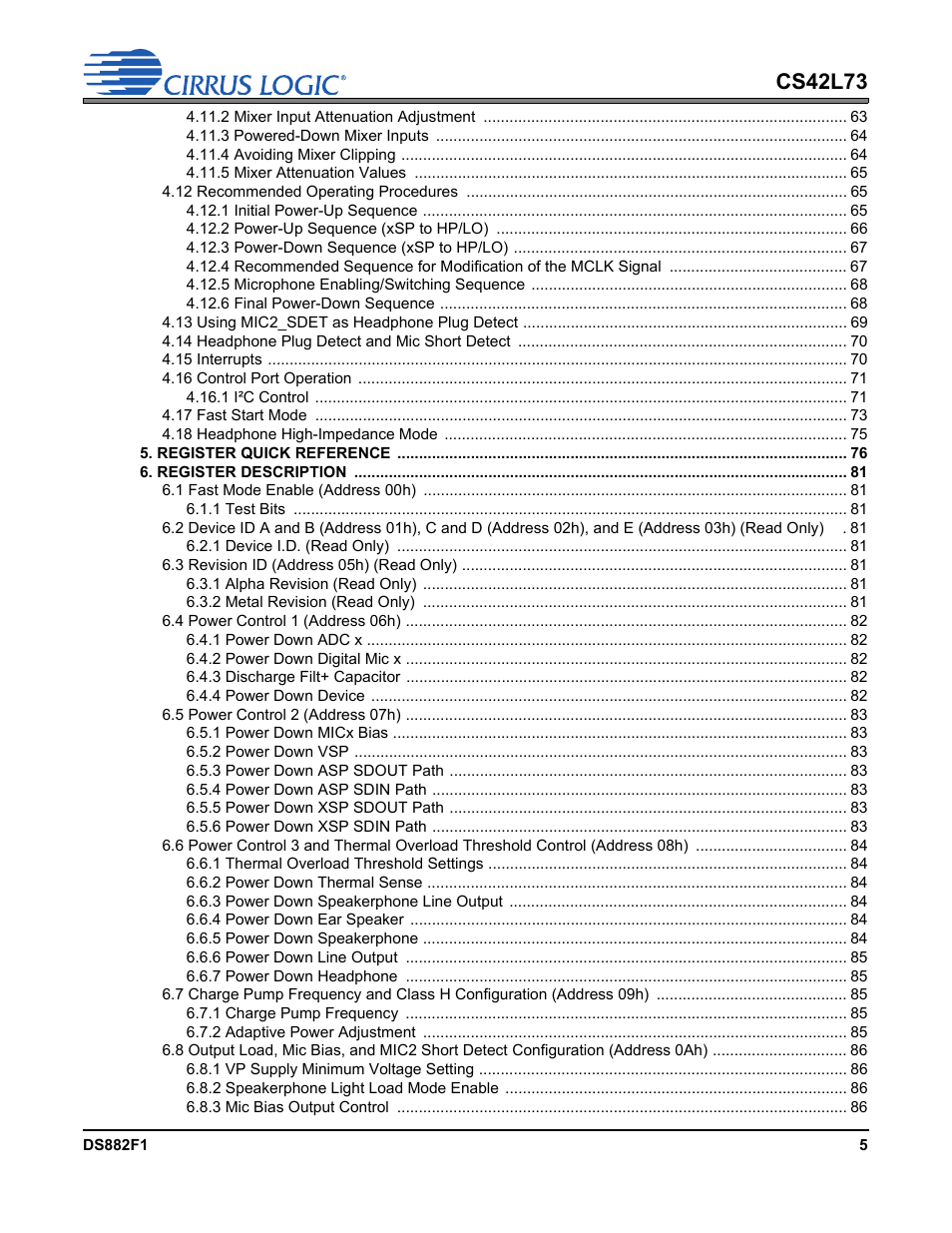 Cs42l73 | Cirrus Logic CS42L73 User Manual | Page 5 / 139