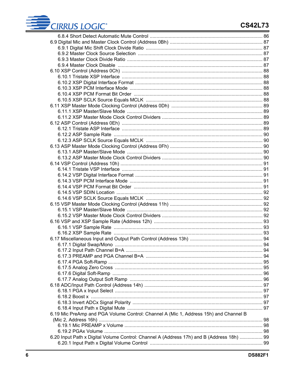 Cs42l73 | Cirrus Logic CS42L73 User Manual | Page 6 / 139
