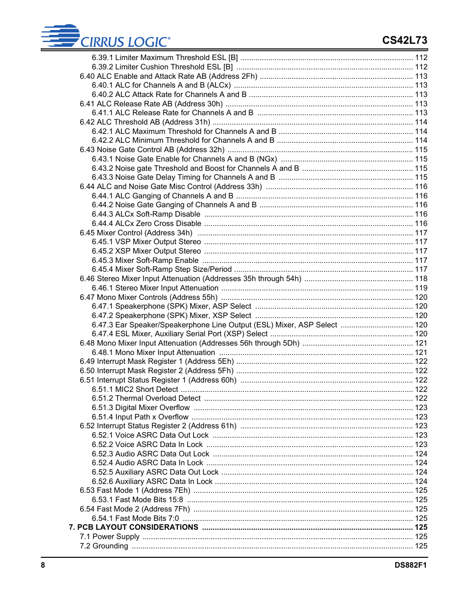 Cs42l73 | Cirrus Logic CS42L73 User Manual | Page 8 / 139