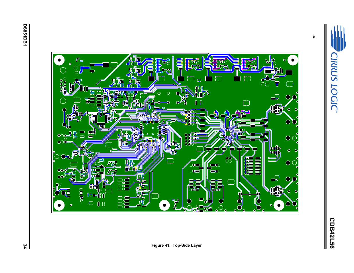Figure 41. top-side layer, Cdb42l56 | Cirrus Logic CDB42L56 User Manual | Page 34 / 38