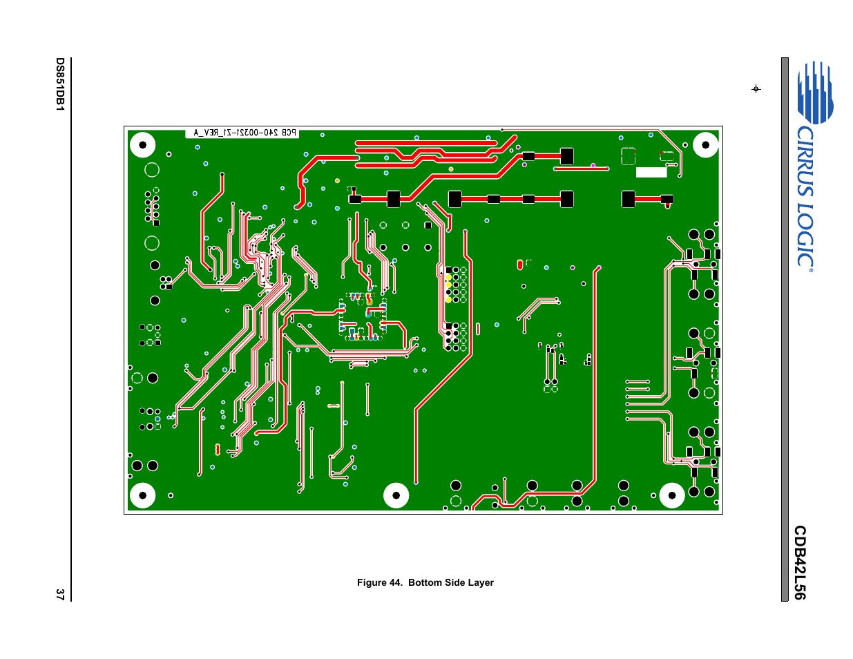 Figure 44. bottom side layer, Cdb42l56 | Cirrus Logic CDB42L56 User Manual | Page 37 / 38