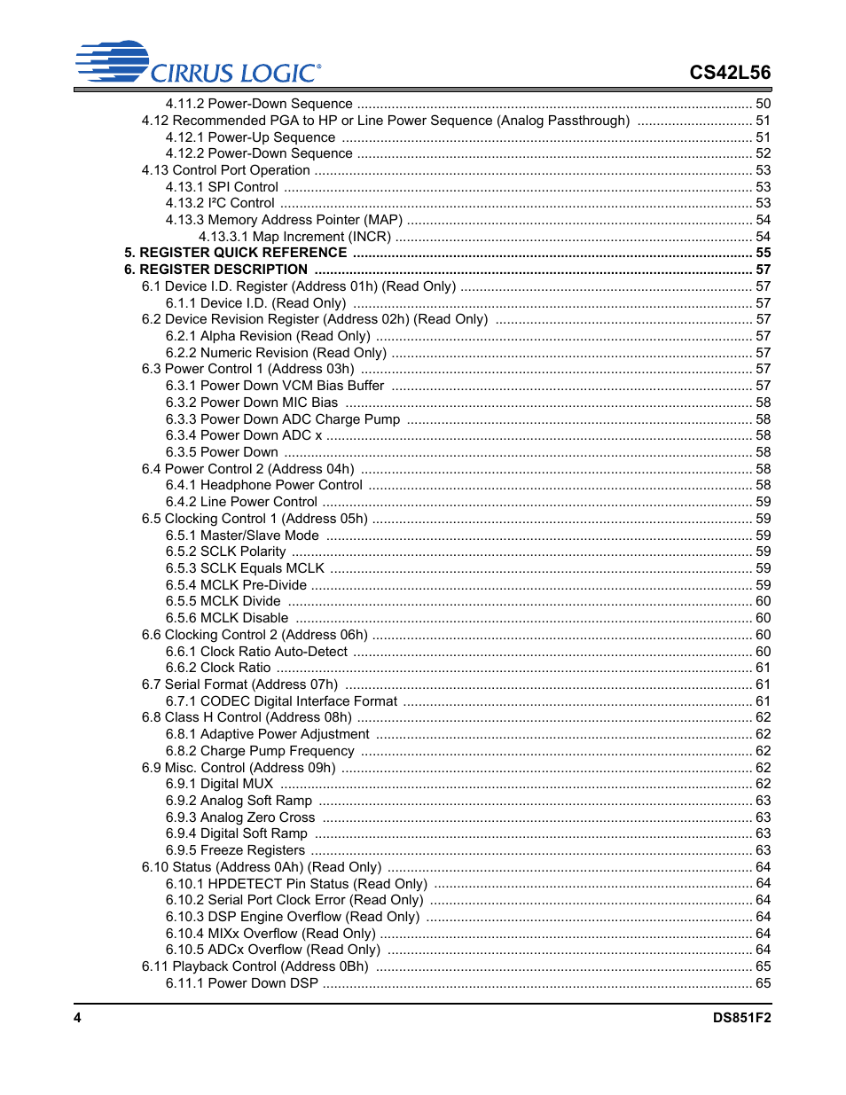 Cs42l56 | Cirrus Logic CS42L56 User Manual | Page 4 / 92