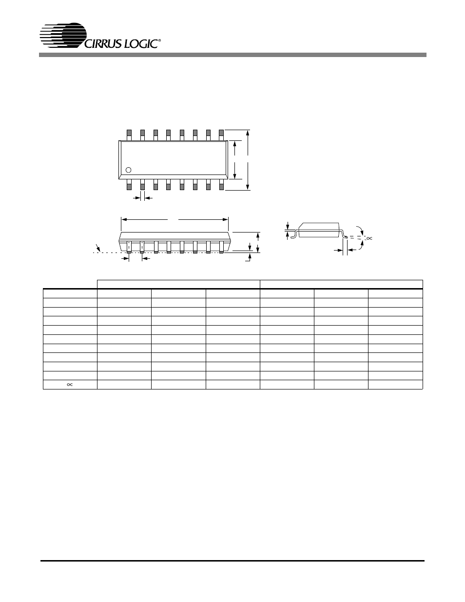 Package dimensions, 1 soic, Cs4340 | Package dimensions 7.1 soic | Cirrus Logic CS4340 User Manual | Page 23 / 25