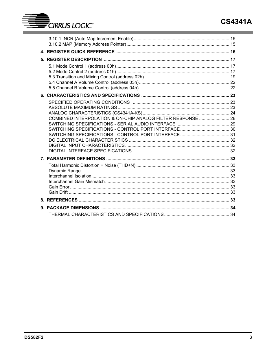 Cs4341a | Cirrus Logic CS4341A User Manual | Page 3 / 34
