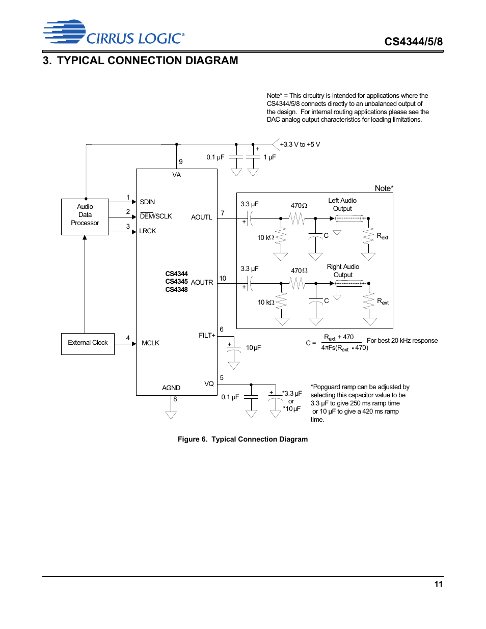 Typical connection diagram, Figure 6.typical connection diagram, Section 3 | Cirrus Logic CS4348 User Manual | Page 11 / 24