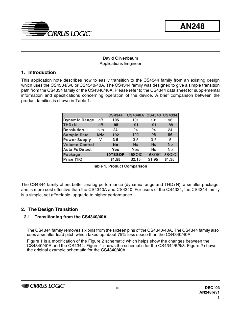 Cirrus Logic AN248 User Manual | 5 pages