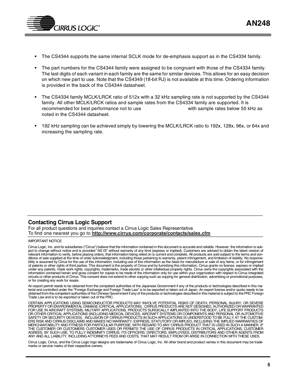 An248 | Cirrus Logic AN248 User Manual | Page 5 / 5