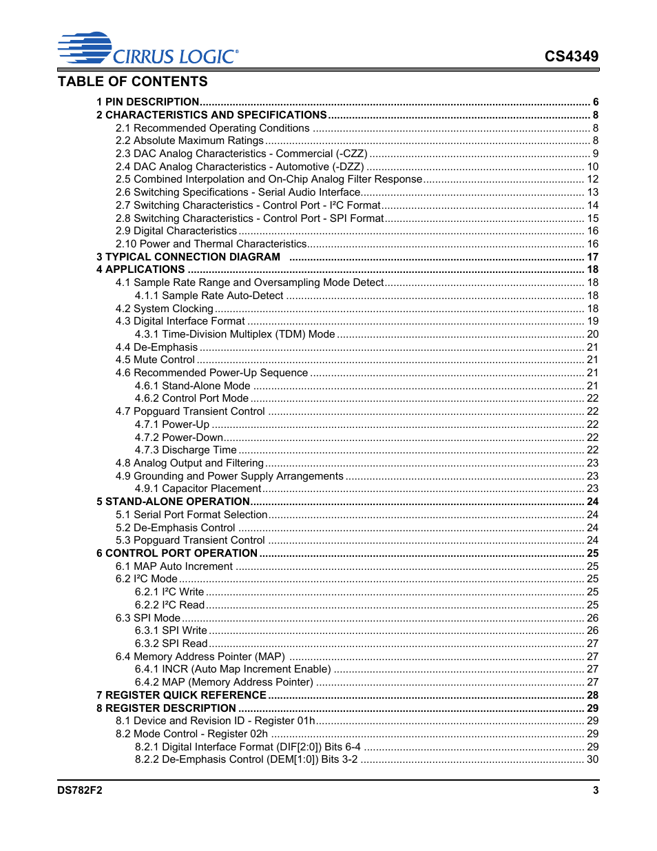 Cirrus Logic CS4349 User Manual | Page 3 / 39