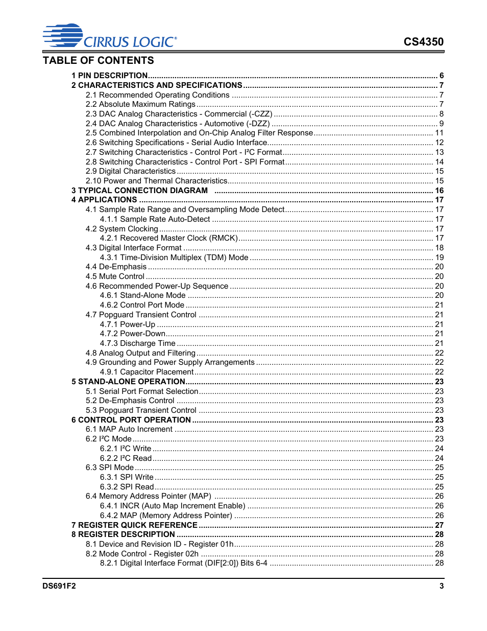 Cirrus Logic CS4350 User Manual | Page 3 / 38