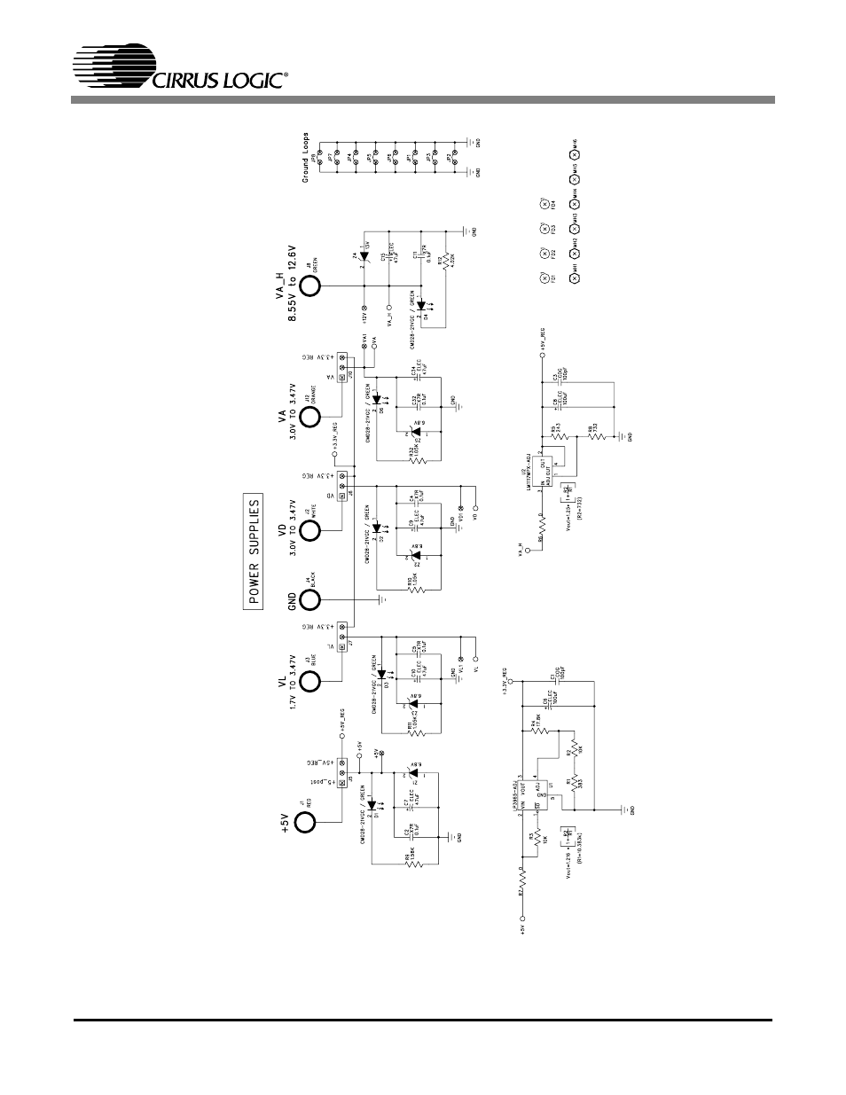 Figure 7. power supply connections, Ugh 7, Cdb4351 | Cirrus Logic CDB4351 User Manual | Page 12 / 16