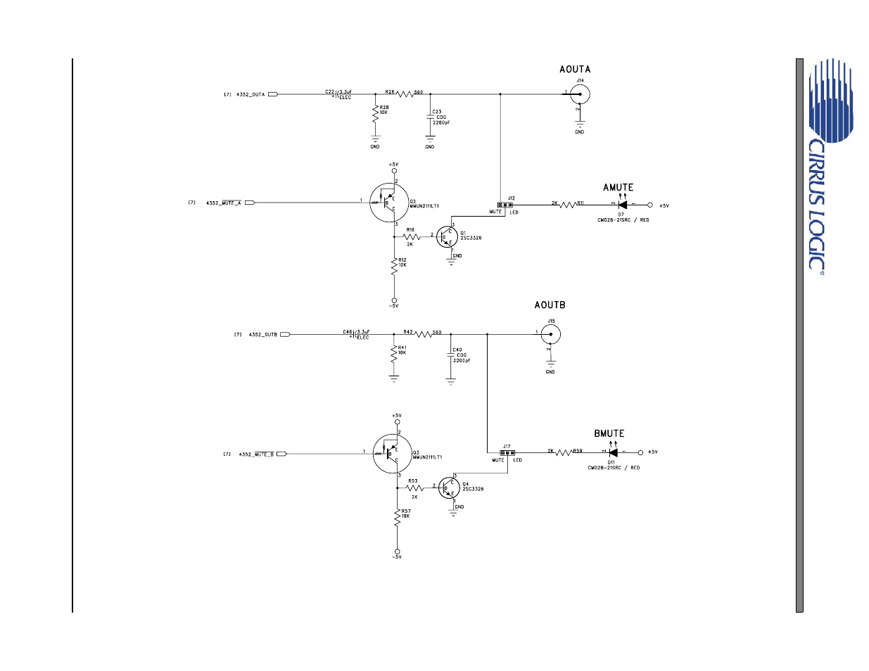 Figure 33. analog outputs, Figure 33, Cdb4352 | Cirrus Logic CDB435 User Manual | Page 14 / 21