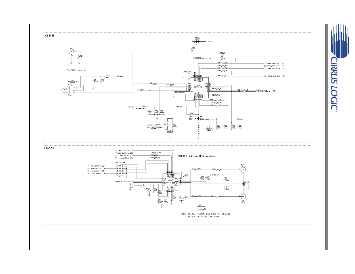 Figure 32. cs8416 and cs4353, Figures 32, Figure 32 | Cdb4353 | Cirrus Logic CDB4353 User Manual | Page 13 / 18