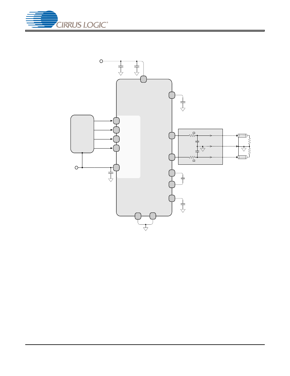 Typical connection diagram, Figure 5. typical connection diagram, N in | Own in, Typical connection diagram” on, Cs4354 | Cirrus Logic CS4354 User Manual | Page 12 / 24