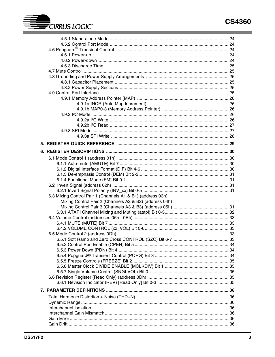 Cs4360 | Cirrus Logic CS4360 User Manual | Page 3 / 37