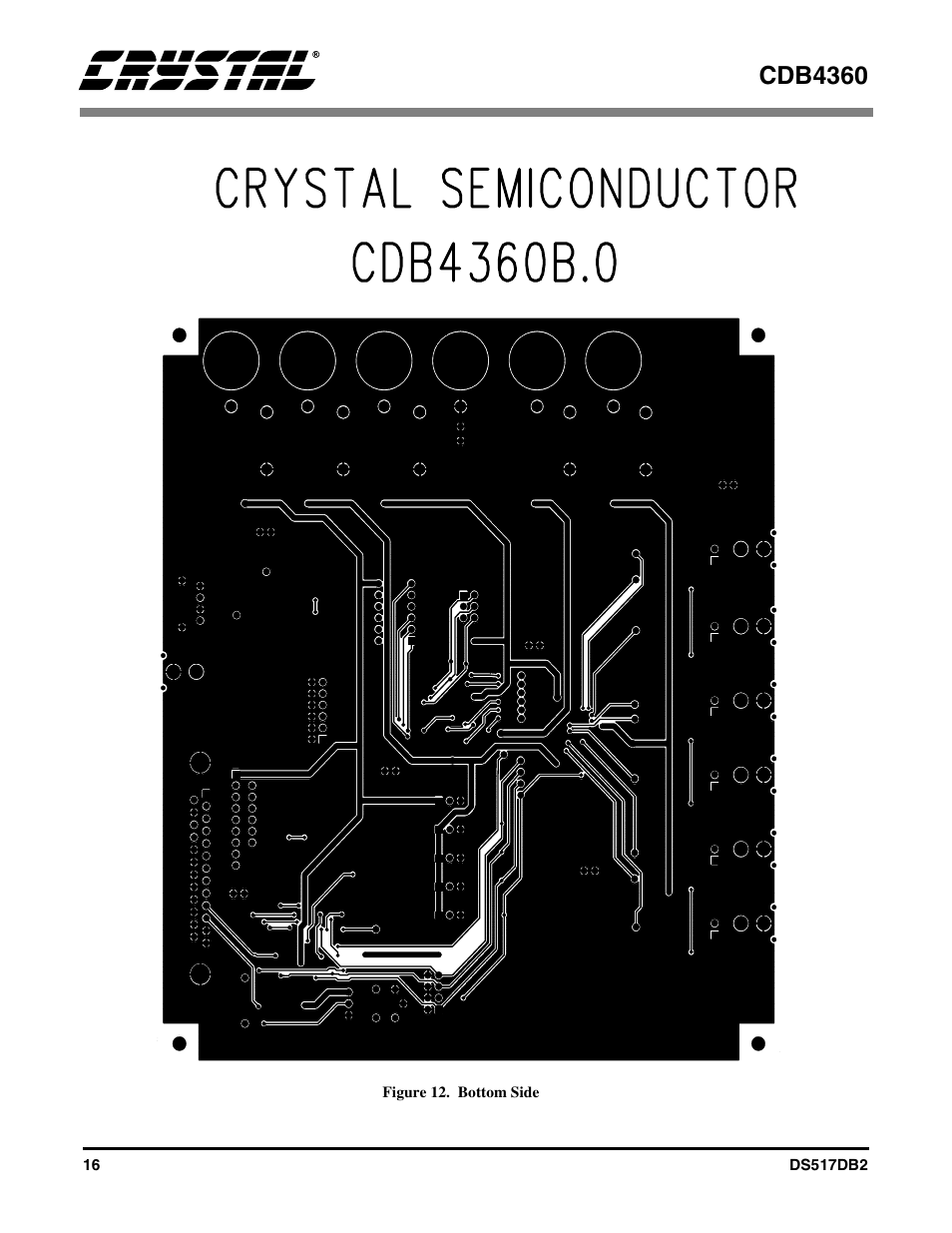 Figure 12. bottom side, 12 for the cdb4360 p, Cdb4360 | Cirrus Logic CDB4360 User Manual | Page 16 / 18