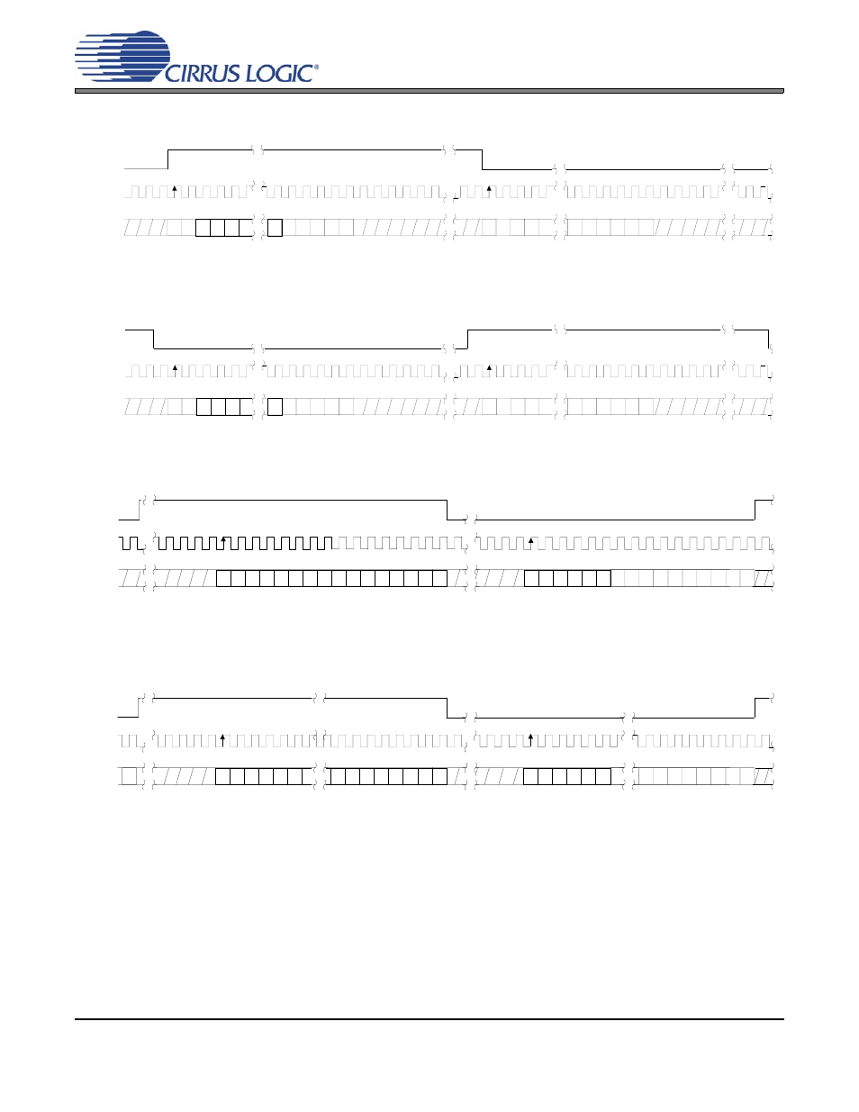 Diagrams, Figure 34. format 1 - i·s up to 24-bit data, Figure 35. format 2 - right justified 16-bit data | Figure 36. format 3 - right justified 24-bit data, D in, Figures 33 | Cirrus Logic CS4382 User Manual | Page 37 / 42