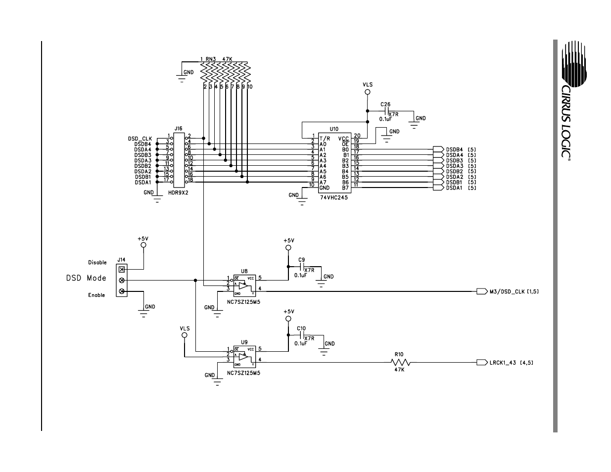 Figure 6. dsd input header, Cdb 4382 | Cirrus Logic CDB4382 User Manual | Page 10 / 20
