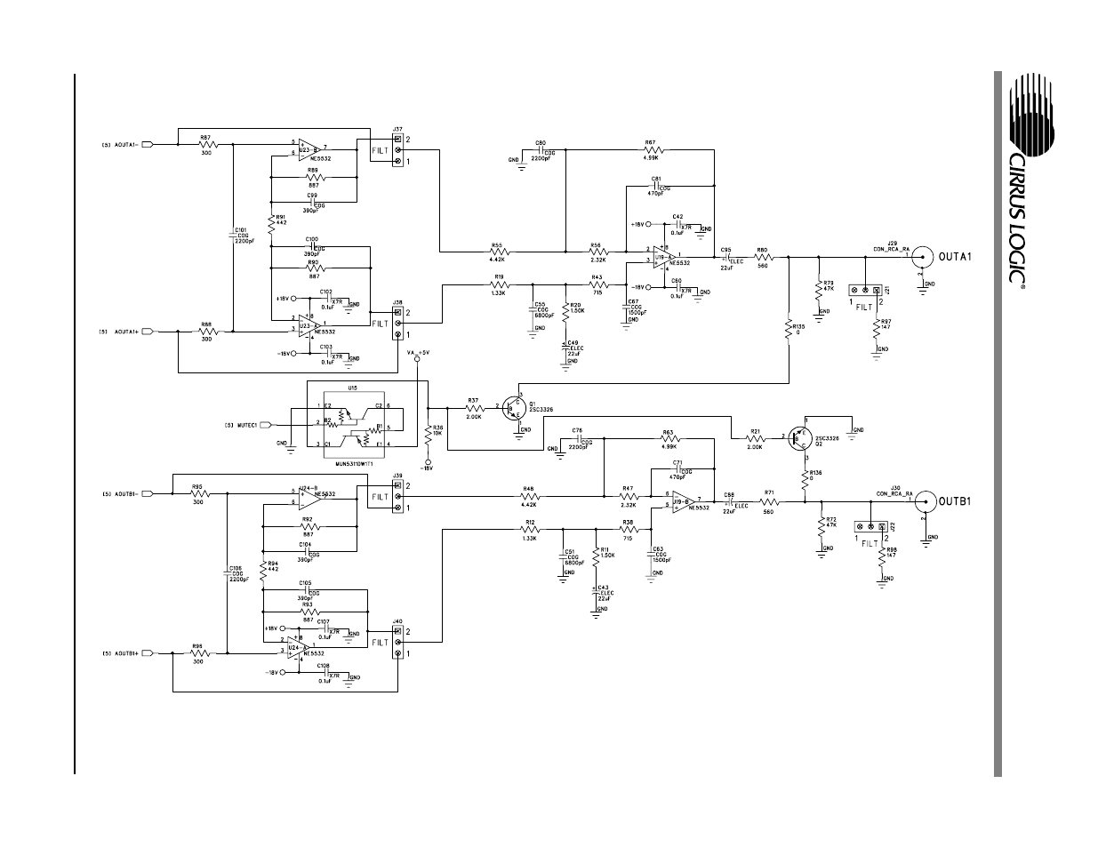 Figure 8. channel pair 1 outputs and mute, Cdb 4382 | Cirrus Logic CDB4382 User Manual | Page 12 / 20