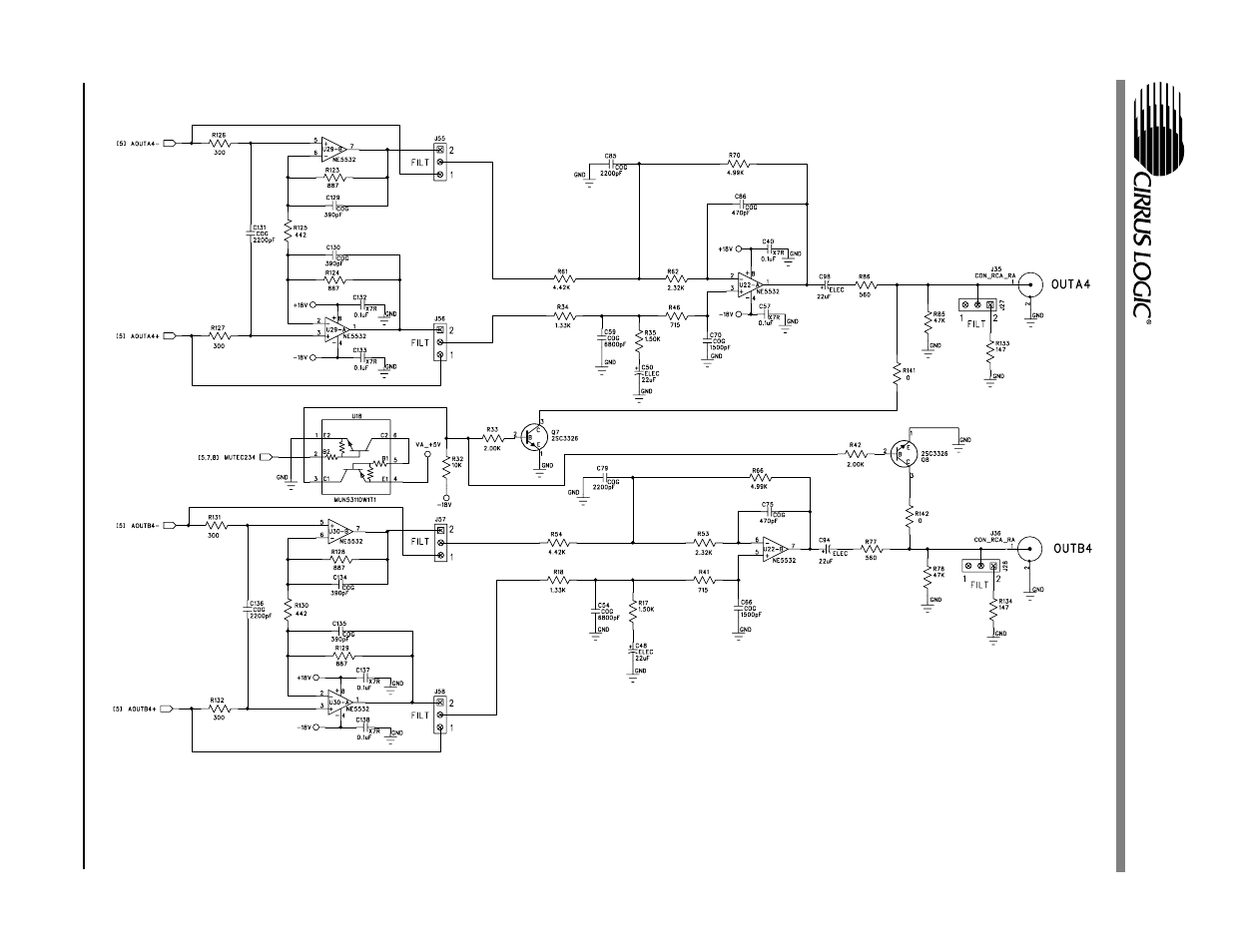 Figure 11. channel pair 4 outputs and mute, Cdb 4382 | Cirrus Logic CDB4382 User Manual | Page 15 / 20
