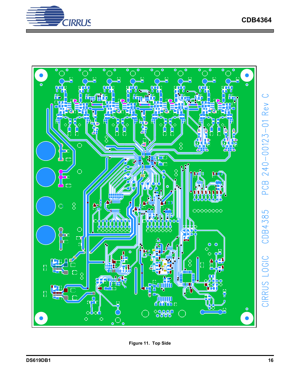 Figure 11. top side, Cdb4364 | Cirrus Logic CDB4364 User Manual | Page 16 / 18