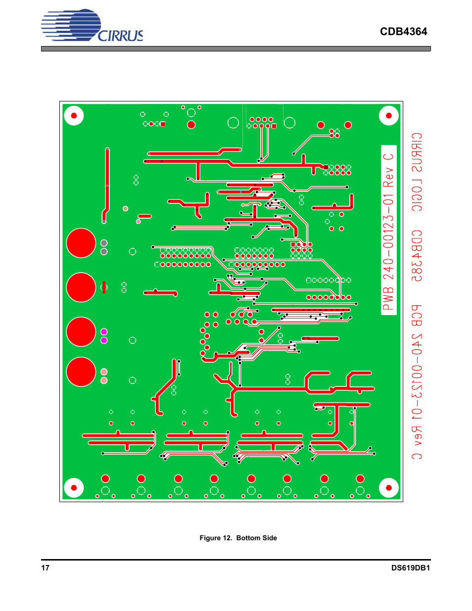 Figure 12. bottom side, Cdb4364 | Cirrus Logic CDB4364 User Manual | Page 17 / 18