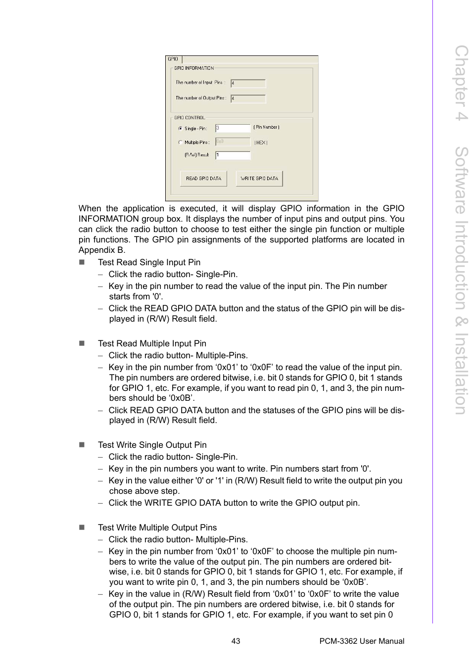 Chapter 4 s oftware introduction & installation | Advantech PCM-3362 User Manual | Page 51 / 88