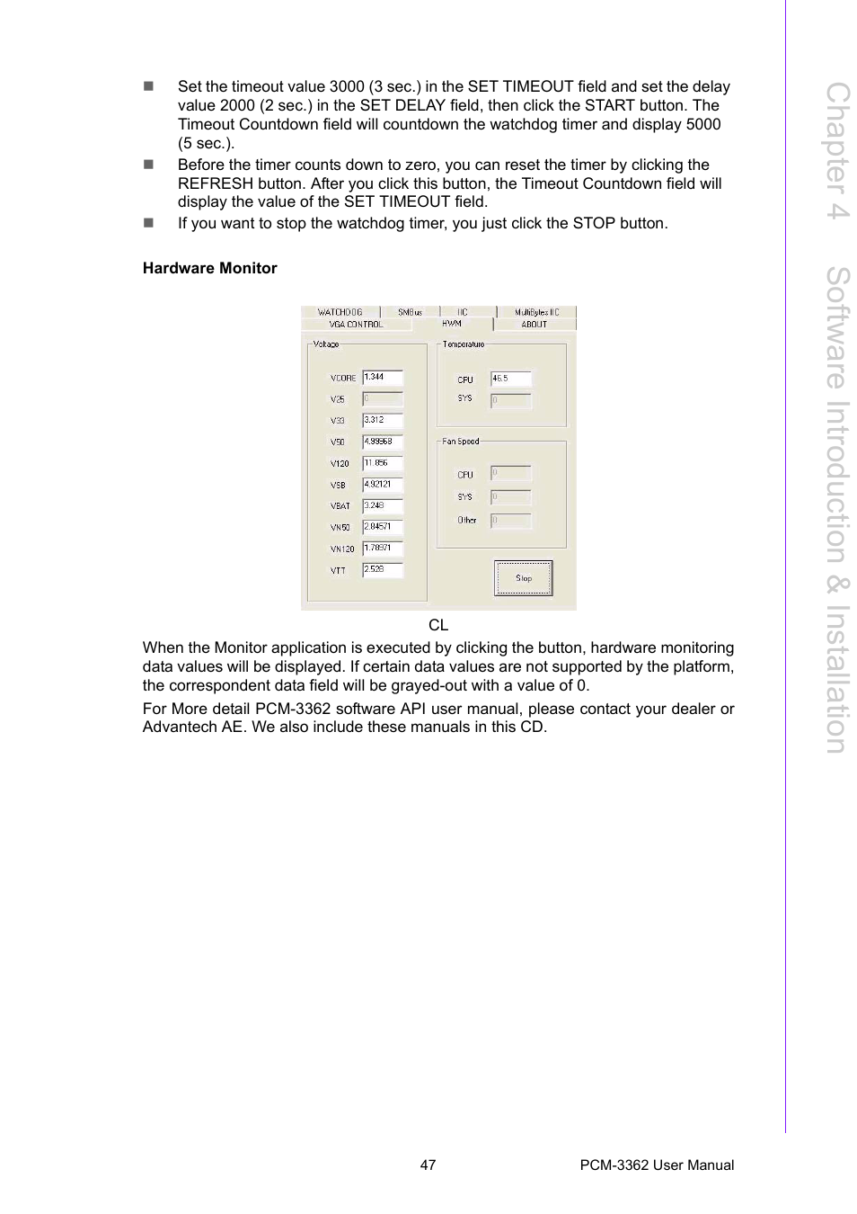 Chapter 4 s oftware introduction & installation | Advantech PCM-3362 User Manual | Page 55 / 88