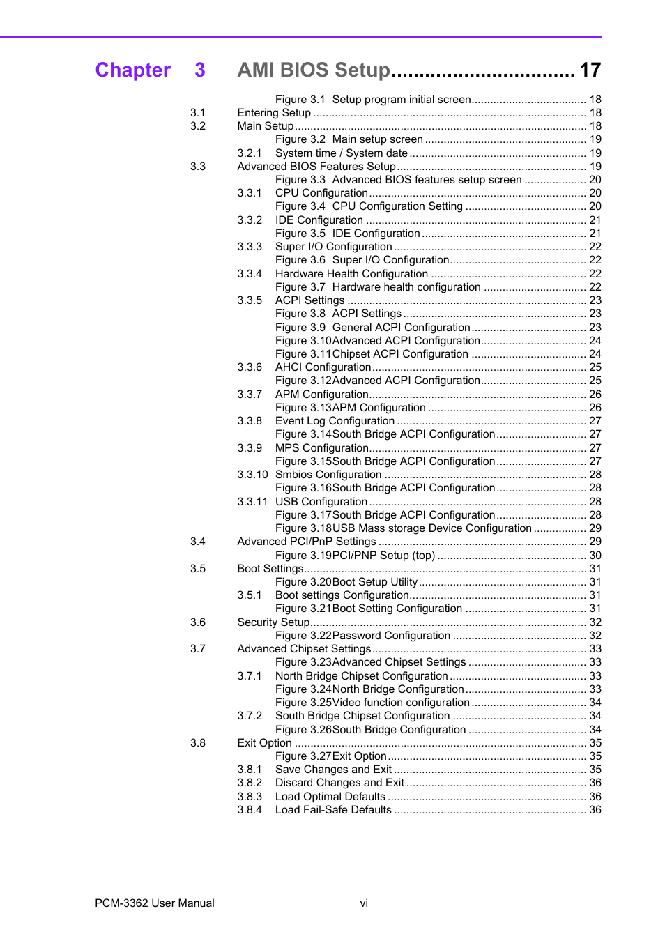 Chapter 3 ami bios setup | Advantech PCM-3362 User Manual | Page 6 / 88