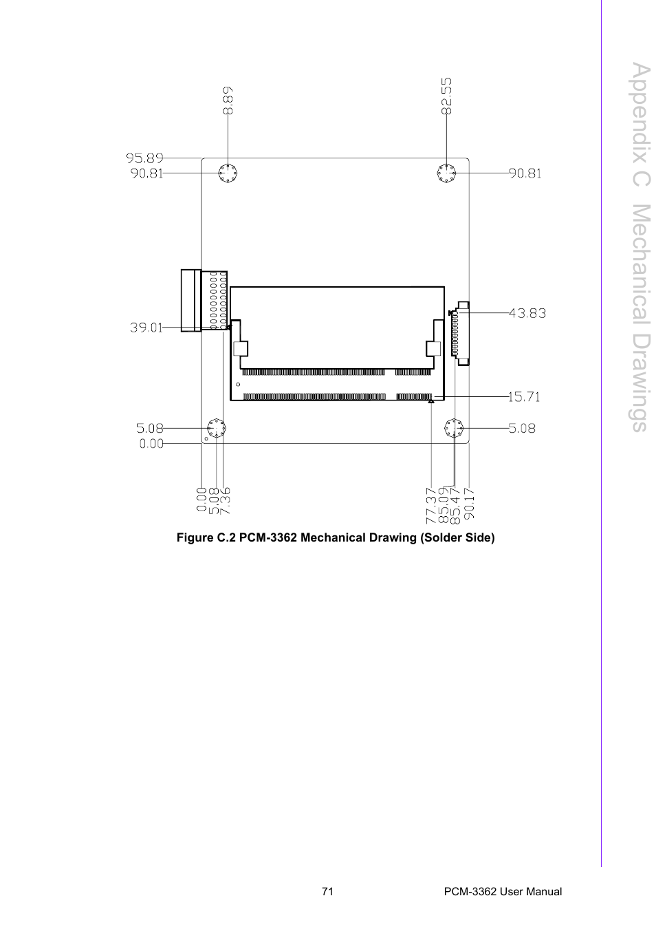 Appendix c m echanical d rawings | Advantech PCM-3362 User Manual | Page 79 / 88