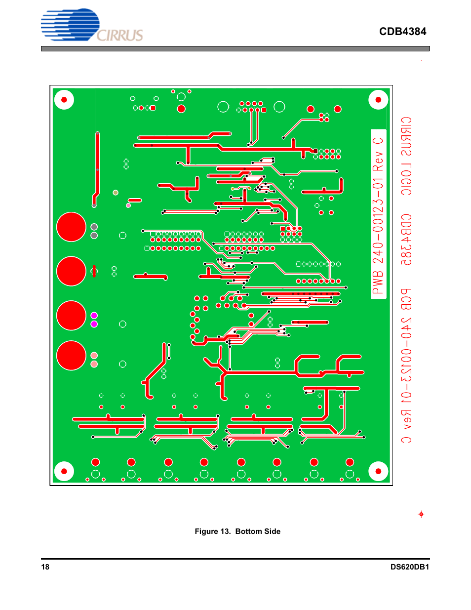 Figure 13. bottom side, Cdb4384 | Cirrus Logic CDB4384 User Manual | Page 18 / 19