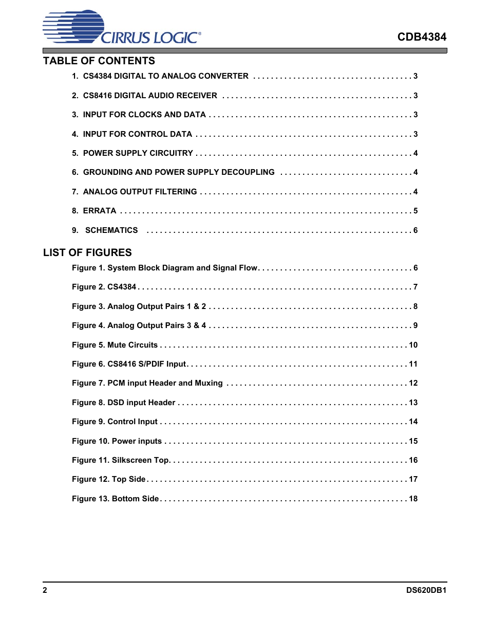 Cirrus Logic CDB4384 User Manual | Page 2 / 19