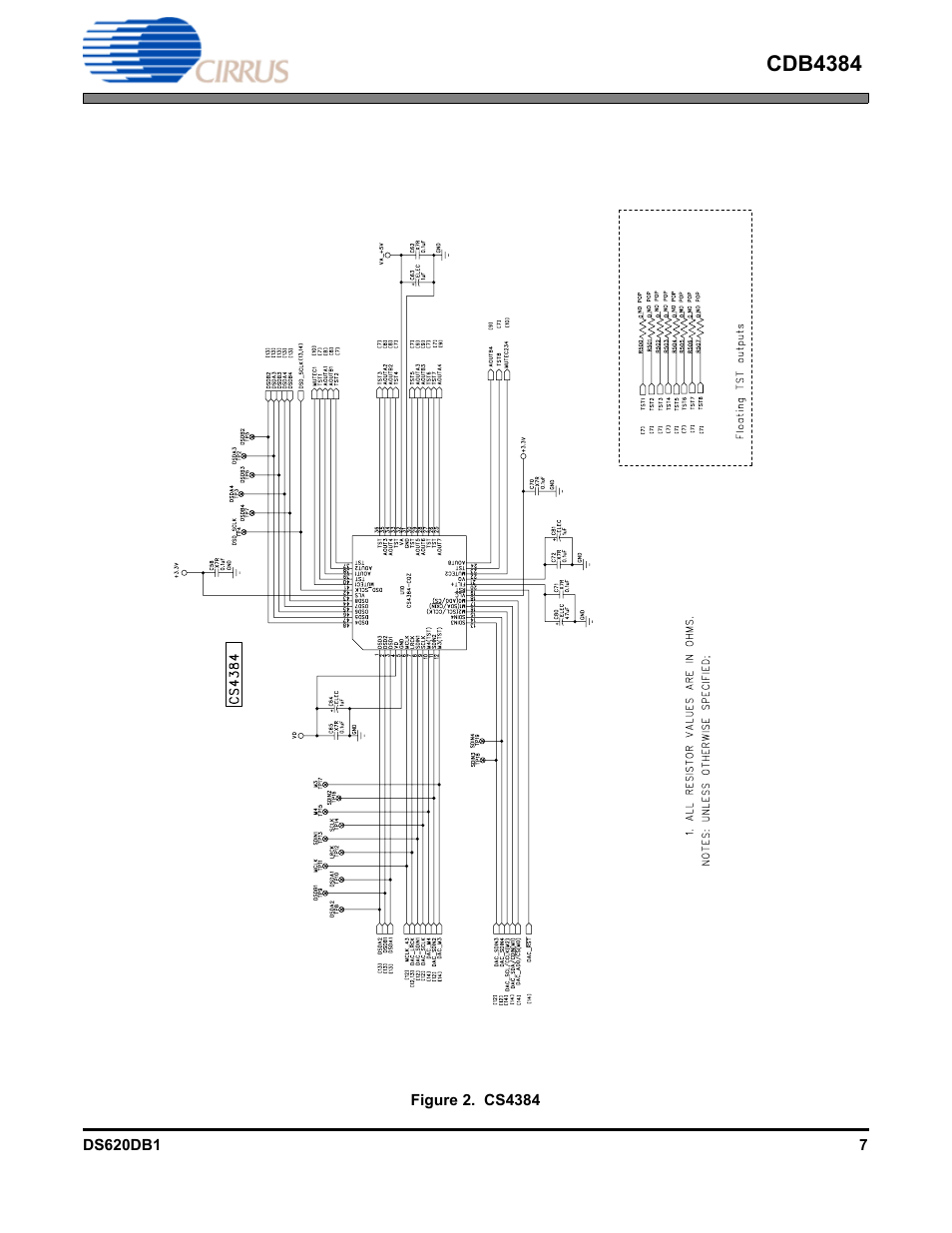 Figure 2. cs4384, S 2 th, 2 on pa | Cdb4384 | Cirrus Logic CDB4384 User Manual | Page 7 / 19