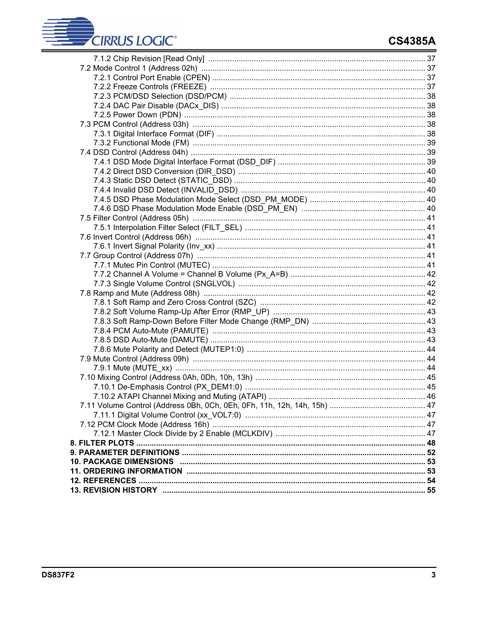 Cs4385a | Cirrus Logic CS4385A User Manual | Page 3 / 55