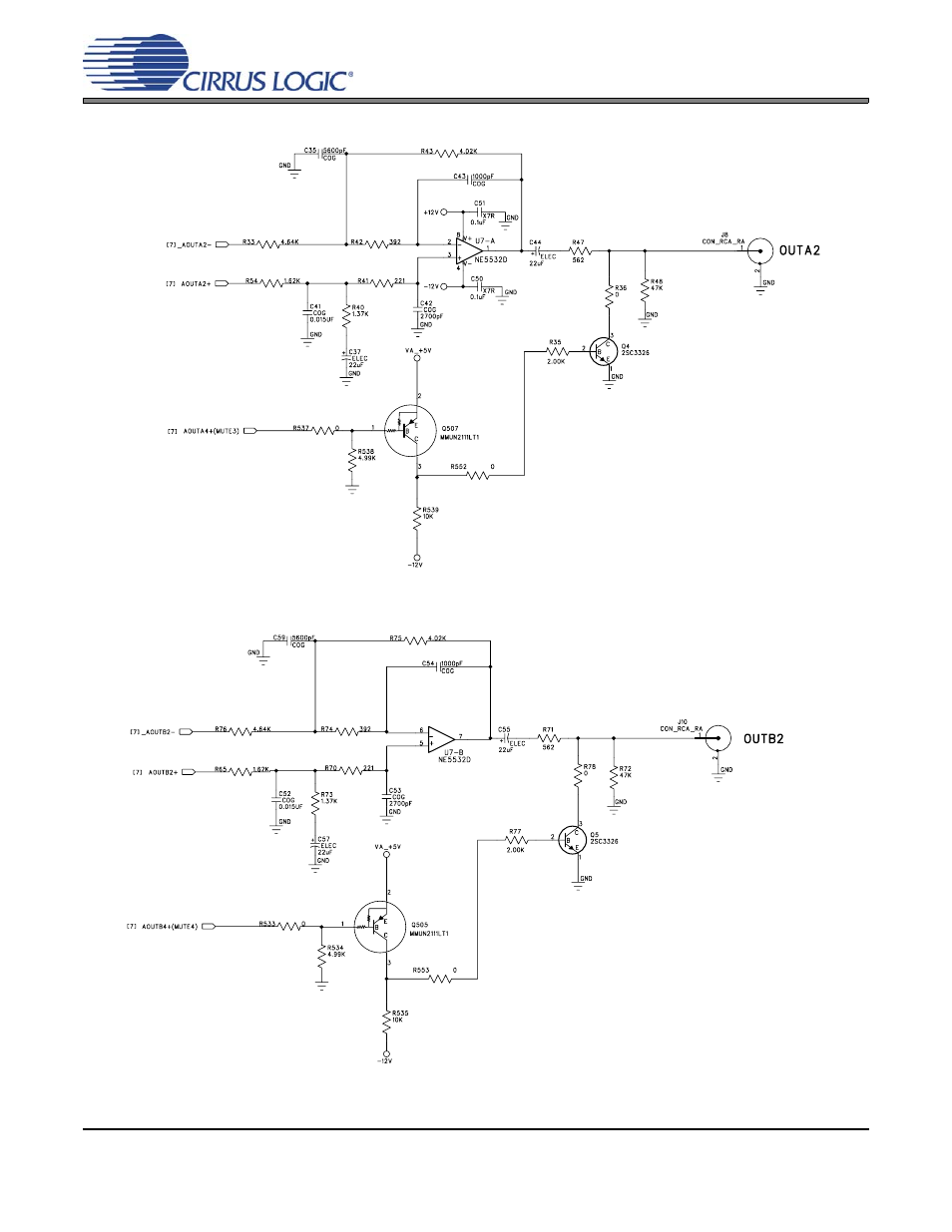 Figure 46. analog outputs a2 - b2, Figure 46.analog outputs a2 - b2, Cdb4365 | Cirrus Logic CDB4365 User Manual | Page 20 / 30