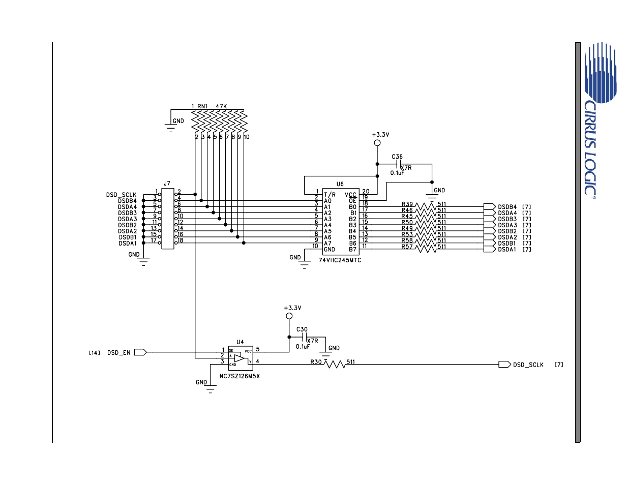 Figure 50. dsd input header, Figure 50.dsd input header, Figure 50 | Cdb4365 | Cirrus Logic CDB4365 User Manual | Page 24 / 30