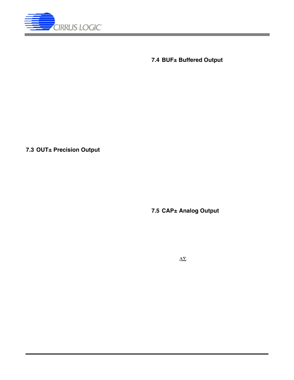 3 out± precision output, 4 buf± buffered output, 5 cap± analog output | Cs4373a | Cirrus Logic CS4373A User Manual | Page 25 / 34