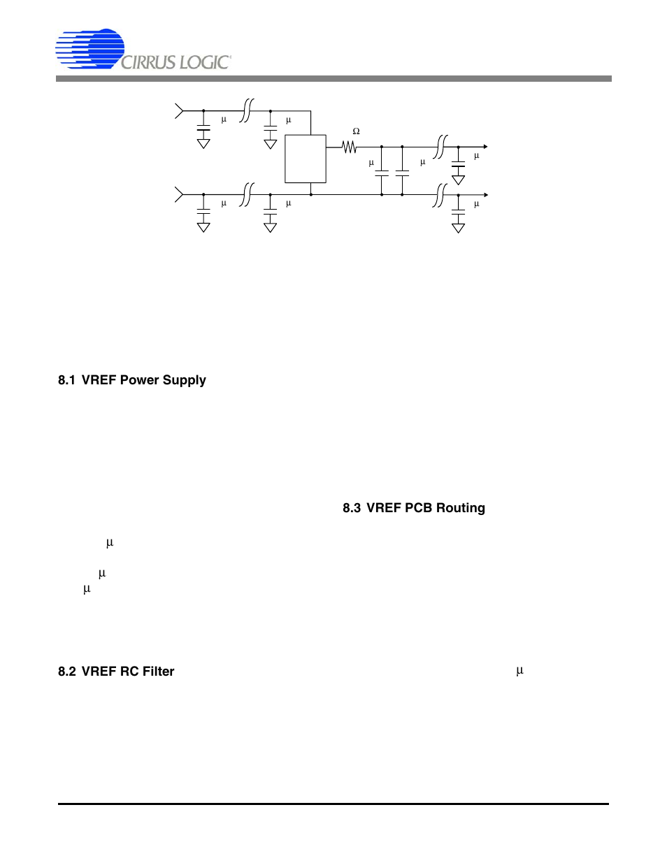Voltage reference, 1 vref power supply, 2 vref rc filter | 3 vref pcb routing, Figure 13. voltage reference circuit, Cs4373a, Routing, Bypass | Cirrus Logic CS4373A User Manual | Page 26 / 34