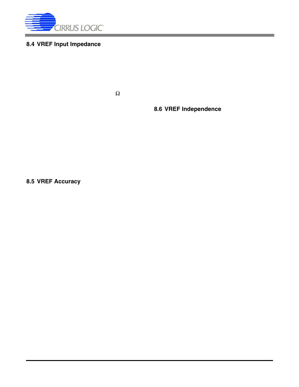 4 vref input impedance, 5 vref accuracy, 6 vref independence | Cs4373a | Cirrus Logic CS4373A User Manual | Page 27 / 34