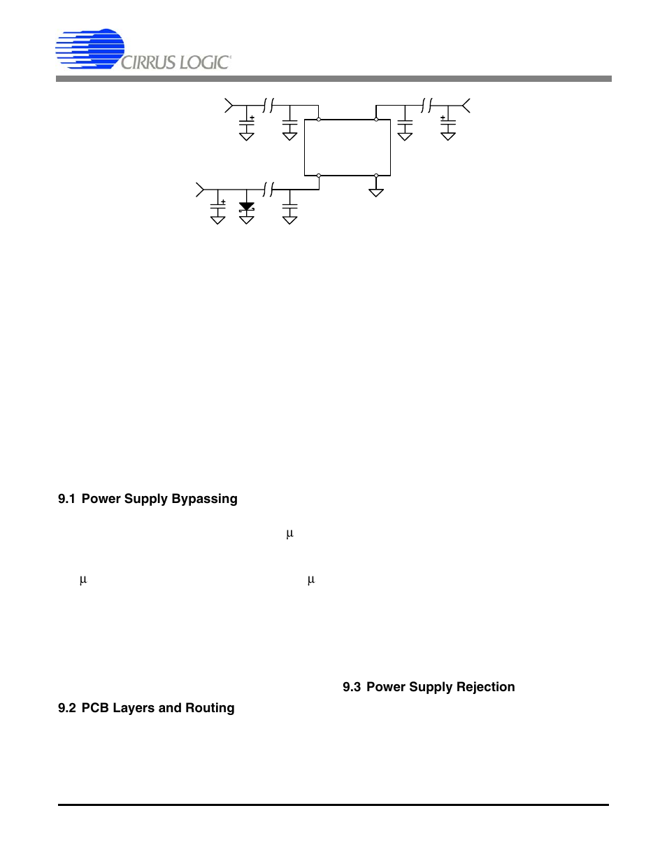 Power supplies, 1 power supply bypassing, 2 pcb layers and routing | 3 power supply rejection, Figure 14. power supply diagram, Cs4373a | Cirrus Logic CS4373A User Manual | Page 28 / 34