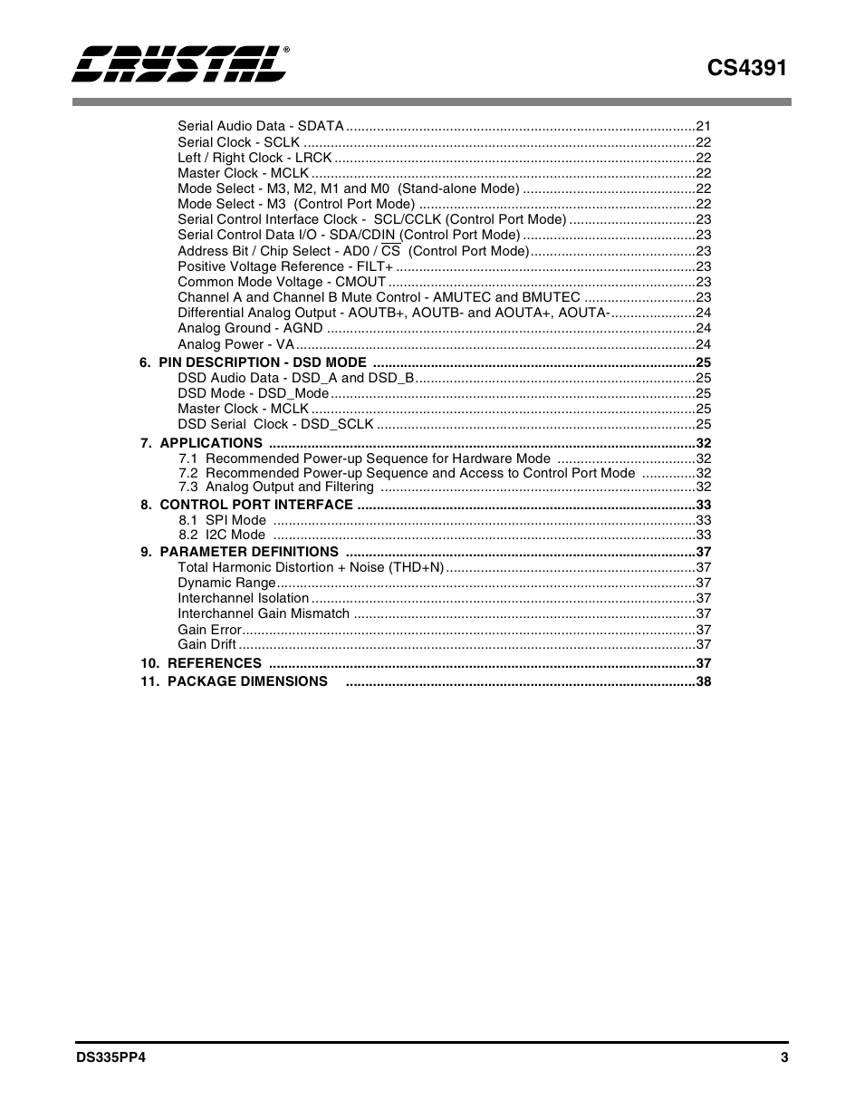 Cs4391 | Cirrus Logic CS4391 User Manual | Page 3 / 38