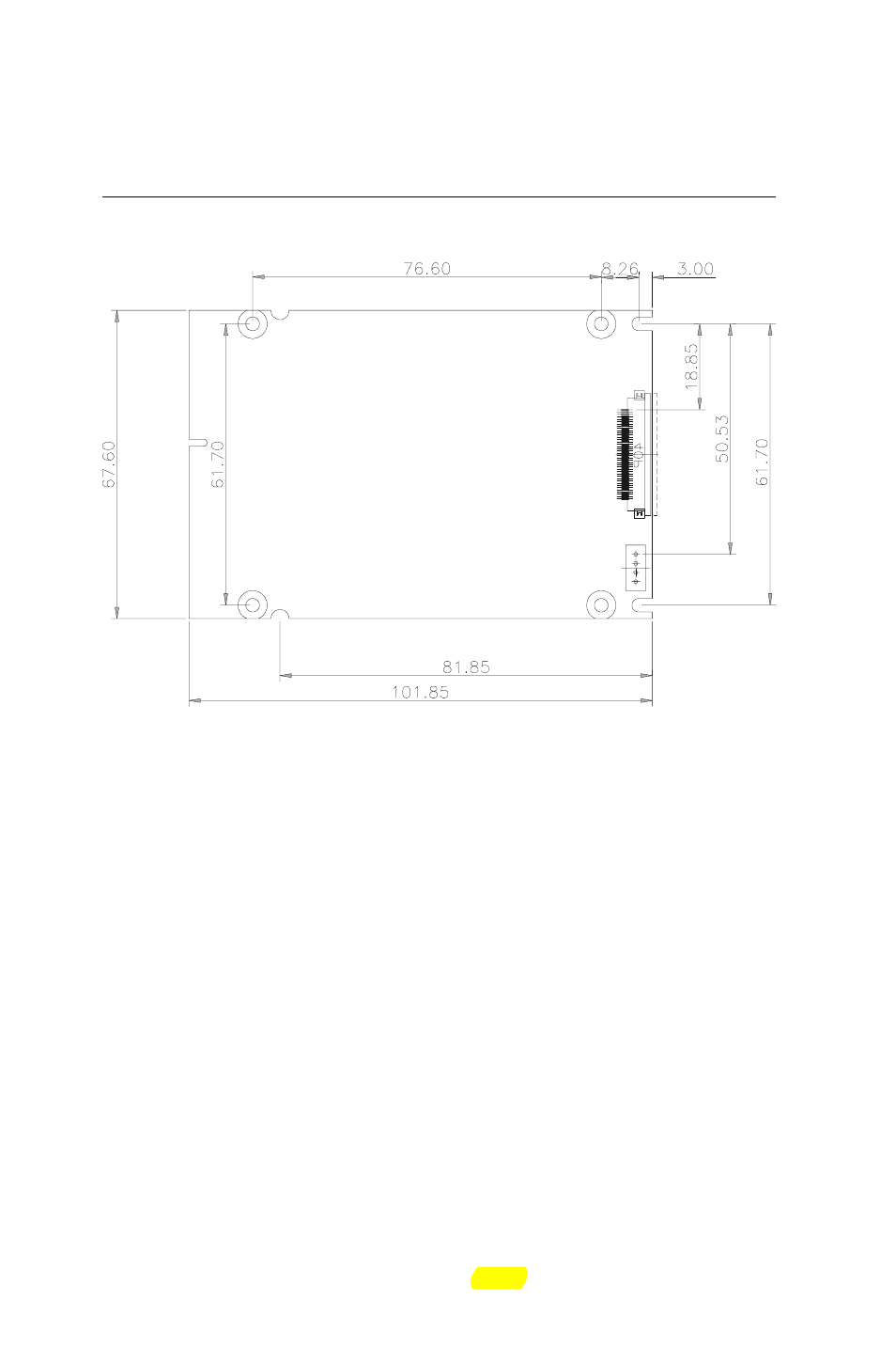 3 board layout: dimensions | Advantech HMI-640S User Manual | Page 43 / 94