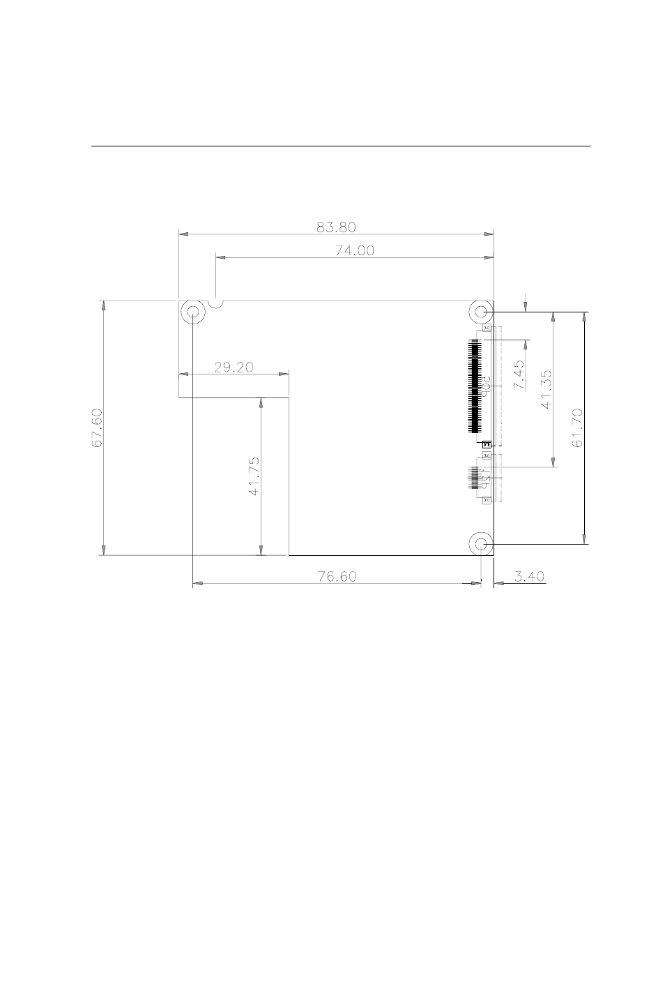 3 board layout: dimensions | Advantech HMI-640S User Manual | Page 72 / 94