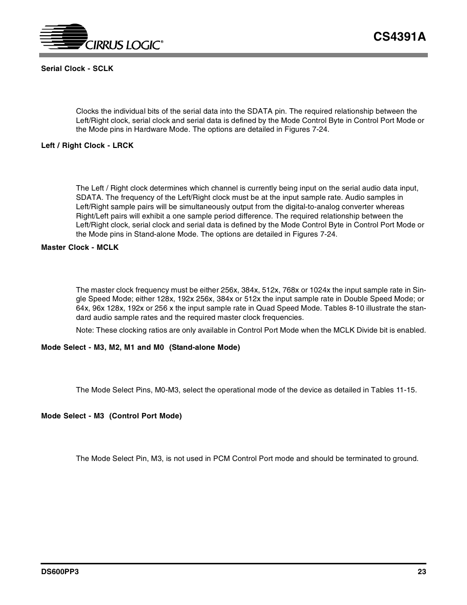 Cs4391a | Cirrus Logic CS4391A User Manual | Page 23 / 40