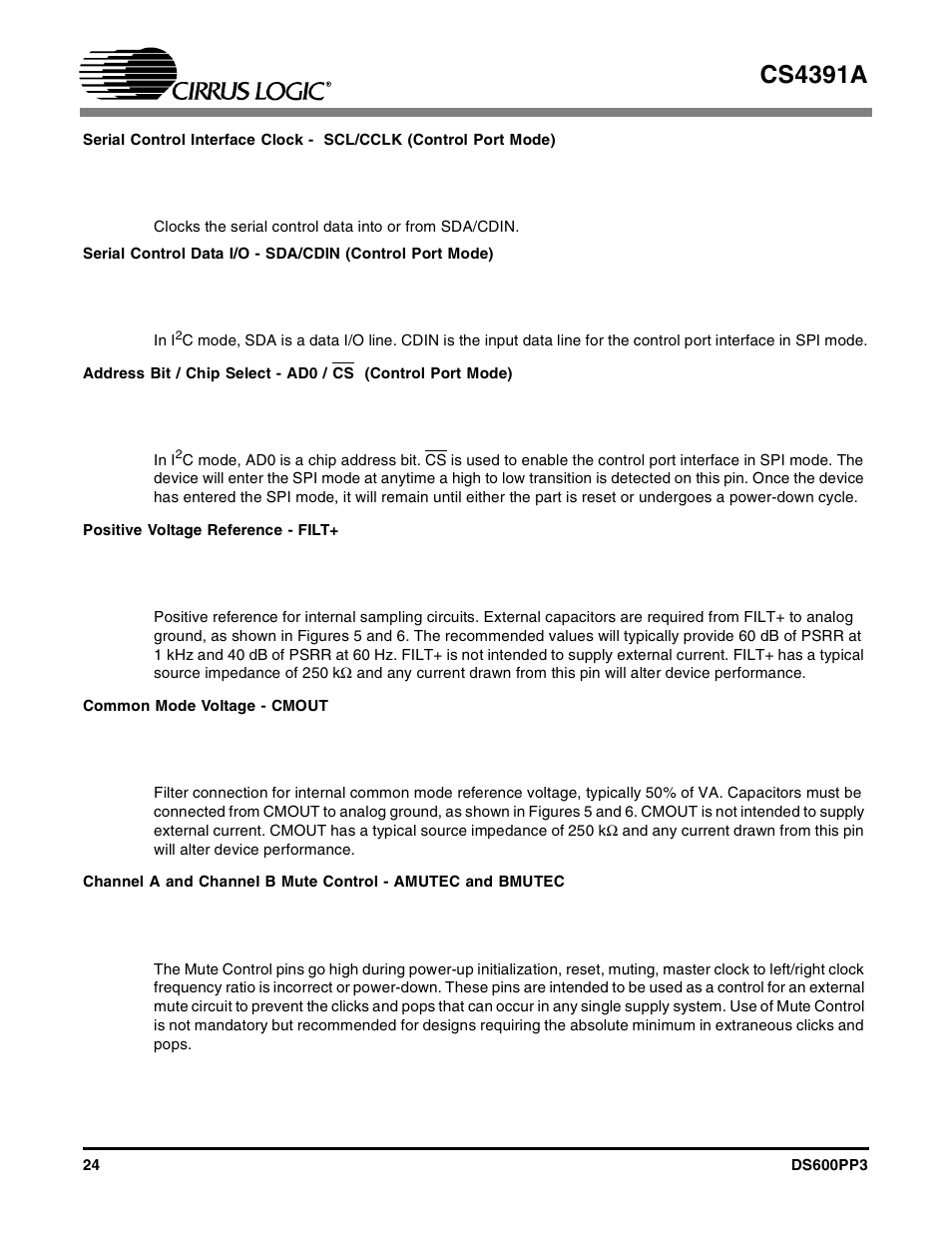 Cs4391a | Cirrus Logic CS4391A User Manual | Page 24 / 40