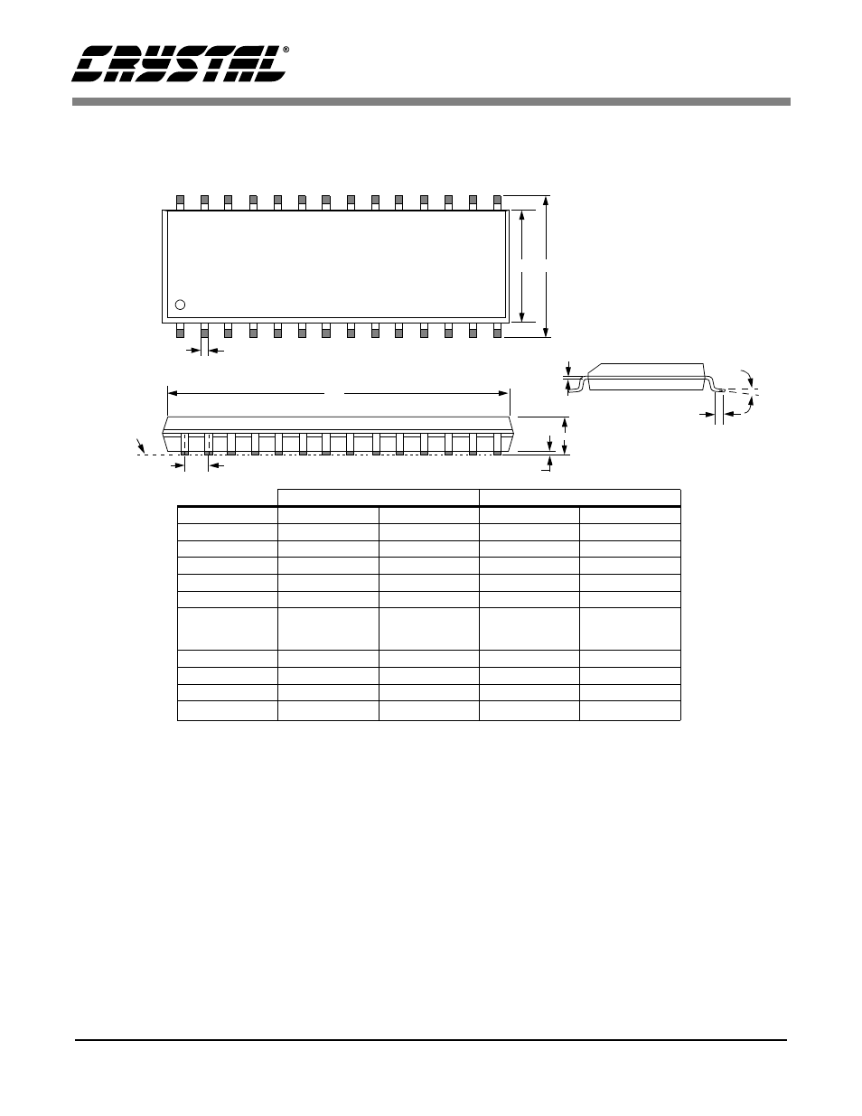 0 package dimensions, 28l soic (300 mil body) package drawing, Cs4396 | Cirrus Logic CS4396 User Manual | Page 27 / 28